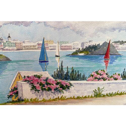 Modern 'Sailing Boats, Bermuda' by Mary Zuill For Sale - Image 3 of 5