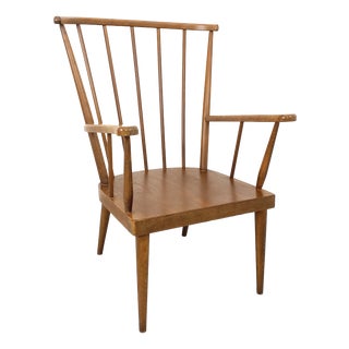 Vintage Baumann Wooden Armchair, 1960s For Sale