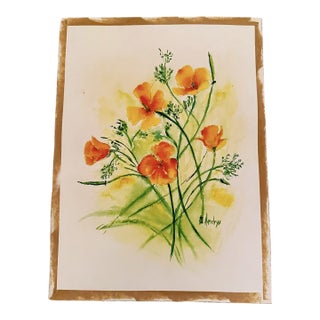 Yellow Daffodils, Original Watercolor, Signed For Sale