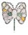 925 Sterling Silver Butterfly Brooch Pendant With Opal & 43.4ct Multicolor Gemstones For Sale