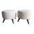 Pair of Textured Off-White Ottomans Made From Vintage Turkish Rugs With Wood Legs For Sale