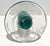 Transparent Signed Stephen Rich Nelson Studio Art Glass Sculpture 1990 Turquoise Ribbon Aventurine Bubble Glass Paperweight 10.5” For Sale - Image 8 of 10