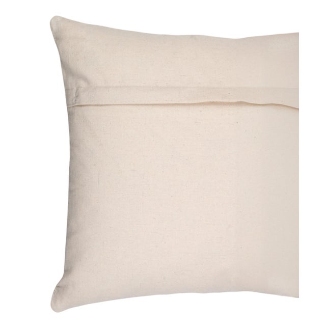 Luxury White & Gold Cowhide Leather Throw Pillow 16x24 | Handmade Geometric Designer Lumbar Cushion For Sale - Image 4 of 4