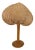 Italian Bamboo, Cane and Rattan Table Lamp with Fan-Shaped Shade in the style of Ingo Maurer, 1960s For Sale