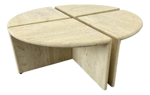 Italian Travertine Coffee Tables, 1970s, Set of 4