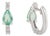 Trendy Pear Cut Emerald & Diamond Huggie Hoop Earrings in 14k Gold Fine Jewelry- A Pair For Sale