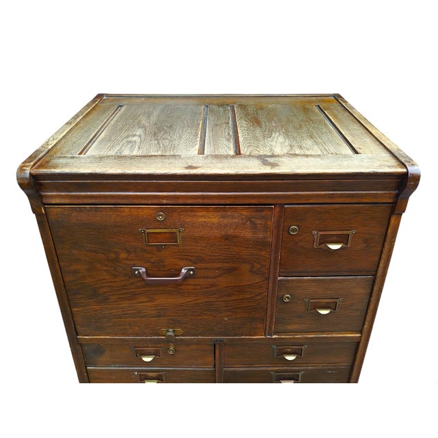 1920s Vintage Danish Industrial Archive Filing Cabinet from Silkeborg Møbelfabrik, 1920s For Sale - Image 5 of 11