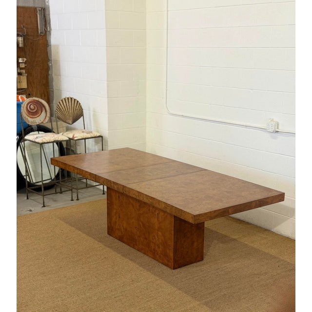 1970s Monumental Milo Baughman Wood Extension Rectangular Pedestal Dining Table For Sale - Image 10 of 11