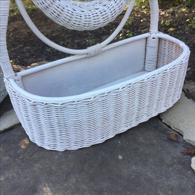 Vintage Wicker Vanity Mirror Basket Chairish