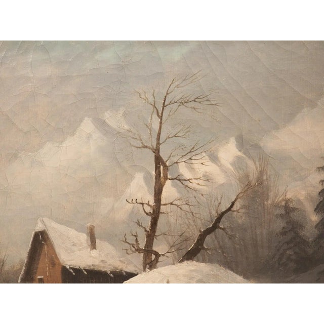 19th Century French Winter Landscape Painting in Original Giltwood Frame For Sale - Image 9 of 13