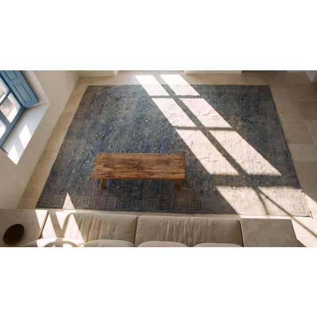 Elegant Rich in Traditional Charm Antique Indian Flat-Weave Cotton Dhurrie Rug For Sale - Image 13 of 15