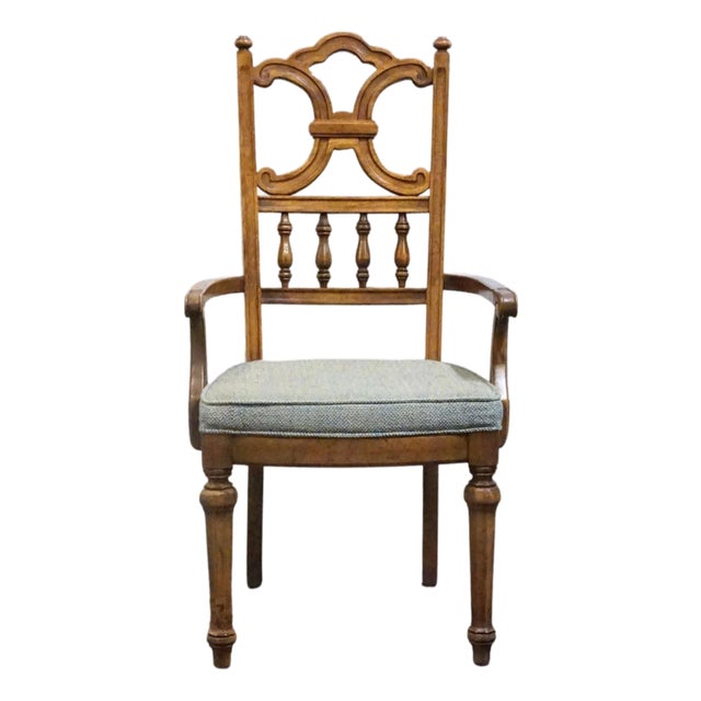 Thomasville Furniture Legendary Collection Spanish Mediterranean Style Dining Arm Chair 3721-834 For Sale