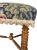 Vintage Jacobean Tapestry Hall Bench With Turned Wood Legs, Scalloped Fringe & Upholstered Floral Seat For Sale - Image 12 of 12