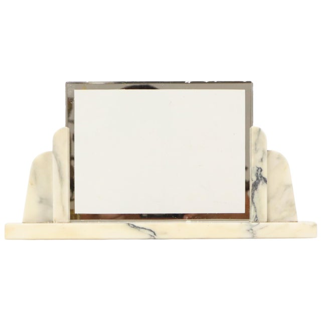 Large Art Deco Photo Frame in Marble and Glass with Mirrored Border, 1930s For Sale - Image 18 of 18