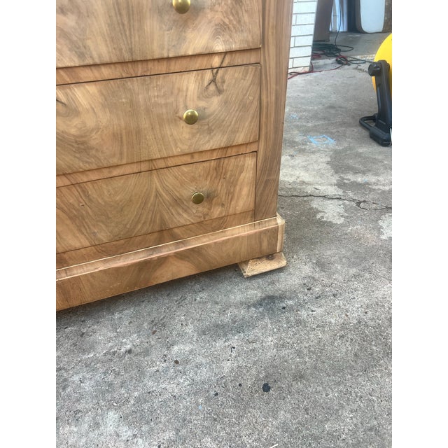 French 19th Century Louis Philippe Marble Top Bleached Walnut Commode For Sale - Image 6 of 12