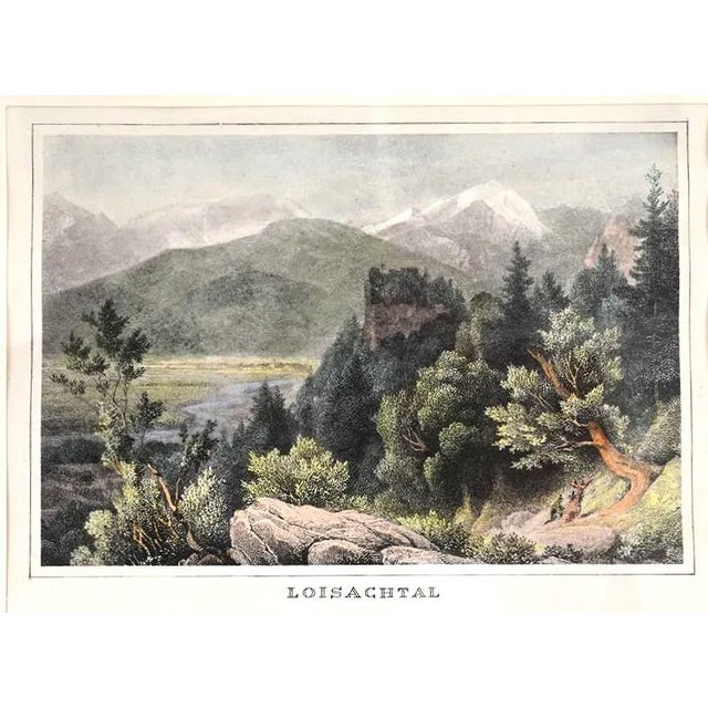 Late 19th Century Set 4 Hand Colored Engravings of Austrian / German Bavarian / Tyrolian Alps Framed For Sale - Image 4 of 9