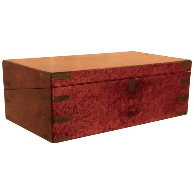 Antique Pollard Oak Campaign Writing Slope, 1880 For Sale - Image 10 of 10