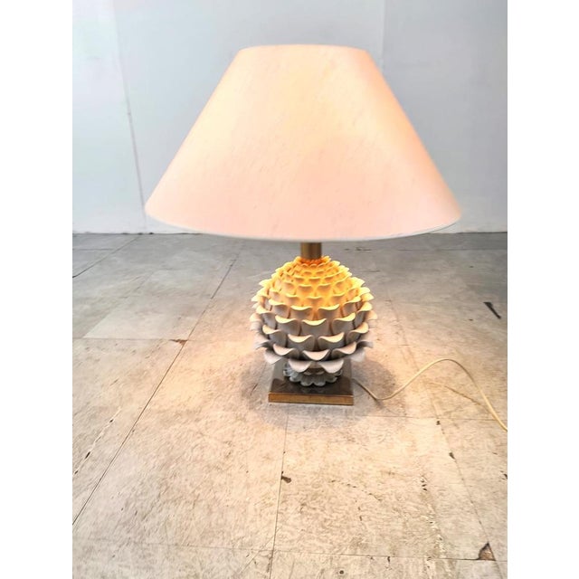 Vintage Italian Ceramic Artichoque Table Lamp, 1960s For Sale - Image 12 of 13