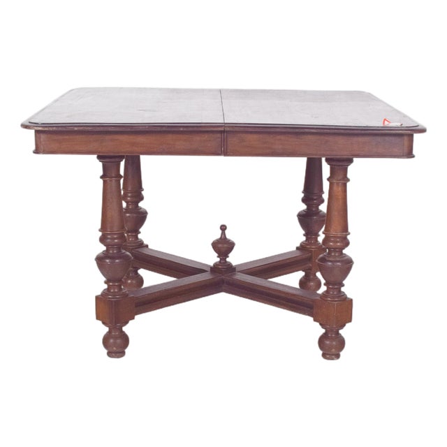 European Square Extendable Dining Table, 1890s For Sale