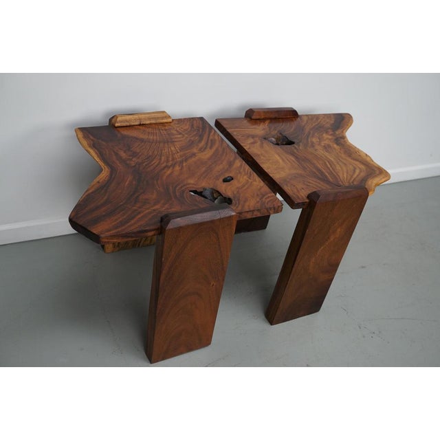 Brown Vintage Natural Coffee Tables in Walnut, Ca 1970/1980 For Sale - Image 8 of 17