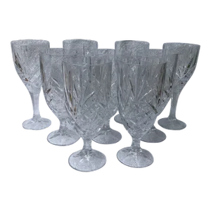 4 Godinger Dublin Shannon Crystal Water Goblets and 5 Shannon Crystal Ice Tea Glasses-Set of 9