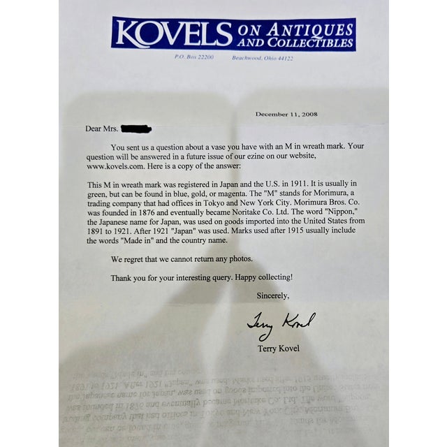 Antique Art Nouveau Hand-Painted Nippon Morimura Daisy Landscape Vase For Sale - Image 15 of 15