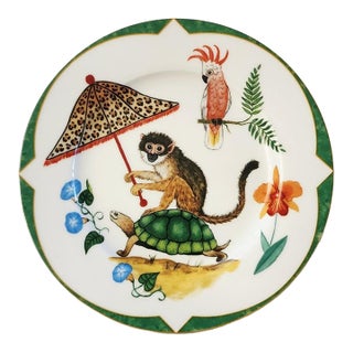 8 Inch Accent Plate Monkey Magic by Lynn Chase Animalier Dinnerware For Sale