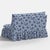 Spritely Home Capra Ruffle Settee in Silhouette Floral Periwinkle For Sale In Chicago - Image 6 of 6