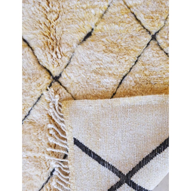 Yellow Yellow Moroccan Beni MRirt Rug - 8.6 X 5.5 Ft For Sale - Image 8 of 8
