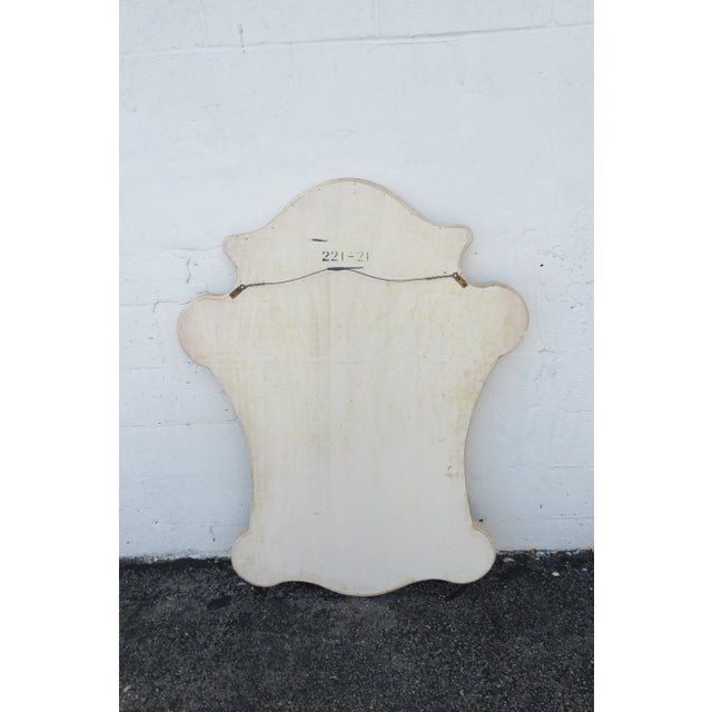Hickory Furniture Hickory French Shabby Chic Serpentine Painted Wall Bathroom Vanity Mirror For Sale - Image 4 of 10