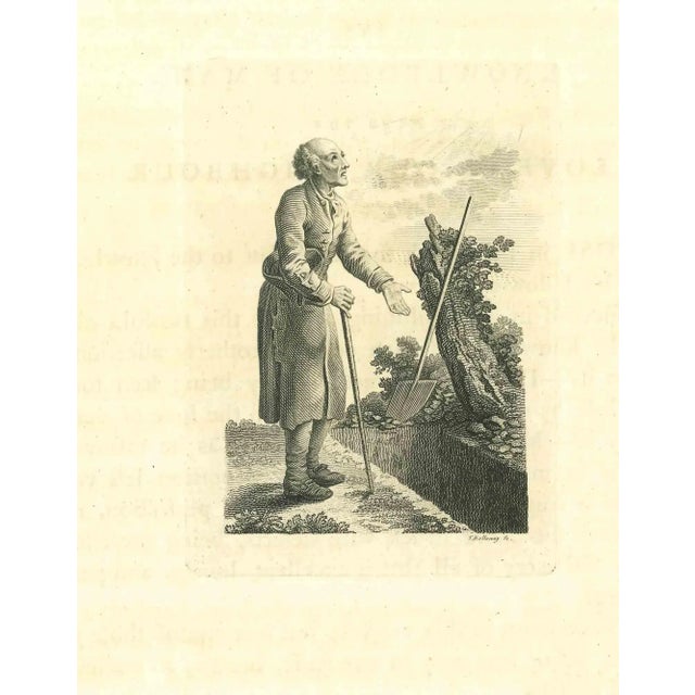 The physiognomy - The pray is an original etching artwork realized by Thomas Holloway for Johann Caspar Lavater's "Essays...