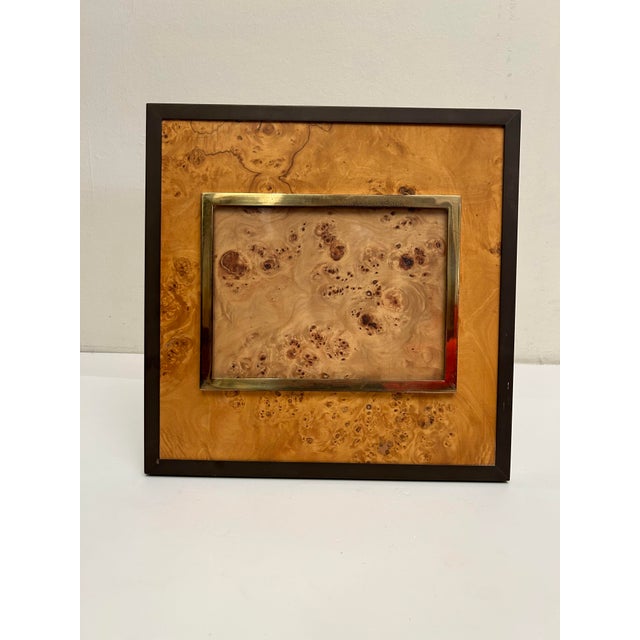 Photo Frame in Briar Wood and Brass, Italy, 1960s For Sale - Image 10 of 10