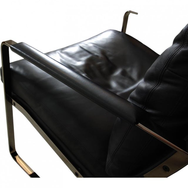 Conversation Chair in Black Leather by Preben Fabricius For Sale - Image 9 of 17