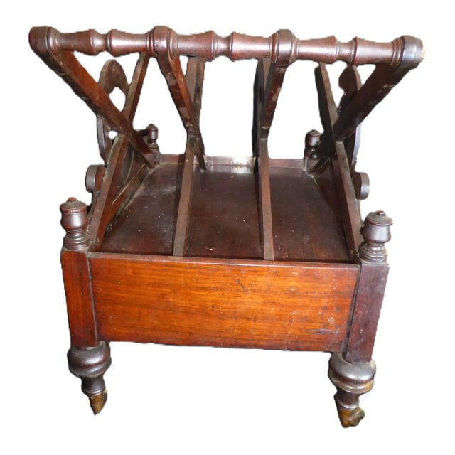 Regency period rosewood Canterbury, a traditional English magazine or newspaper rack from late 18th century to early 19th...