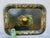 Black Antique Hand Painted Tole Serving Tray For Sale - Image 8 of 12