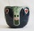 Pair of Ceramic Flower Pots 2 Art Nouveau flower pots. Dark blue glazed. Decorated all around with floral and geometric...