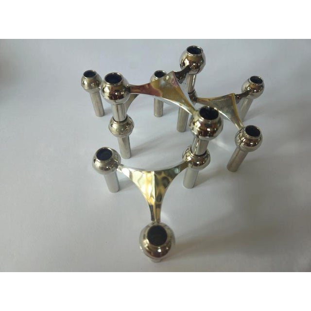Metal Sculptural Stackable Candleholders by Stoffi & Nagel for BMF Nagel, 1970, Set of 4 For Sale - Image 7 of 15
