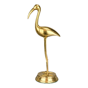 Rare Vintage Large Solid Brass Flamingo Statue