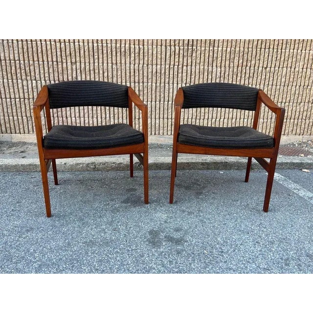 Mid 20th Century Pair Mid Century Walnut Lounge Chairs For Sale - Image 12 of 12