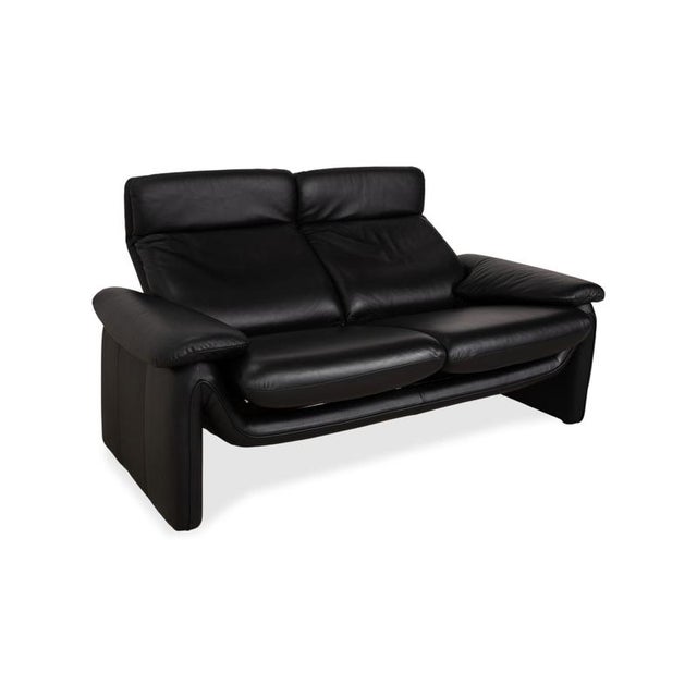 Atlanta 2-Seater Sofa in Black Leather For Sale - Image 4 of 18