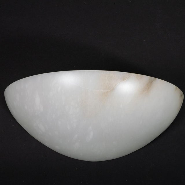 Alabaster Single Art Deco inspired Spanish alabaster sconce For Sale - Image 8 of 12