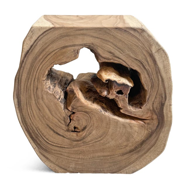 Early 21st Century Vintage Organic Monkey Pod Wood Side Table / Console For Sale - Image 5 of 6