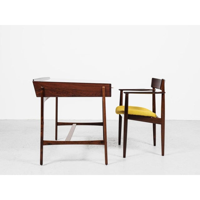 Mid-Century Danish Chair with Armrests in Rosewood attributed to Henry Rosengren Hansen for Brande Møbelindustri 1960s For Sale - Image 10 of 11