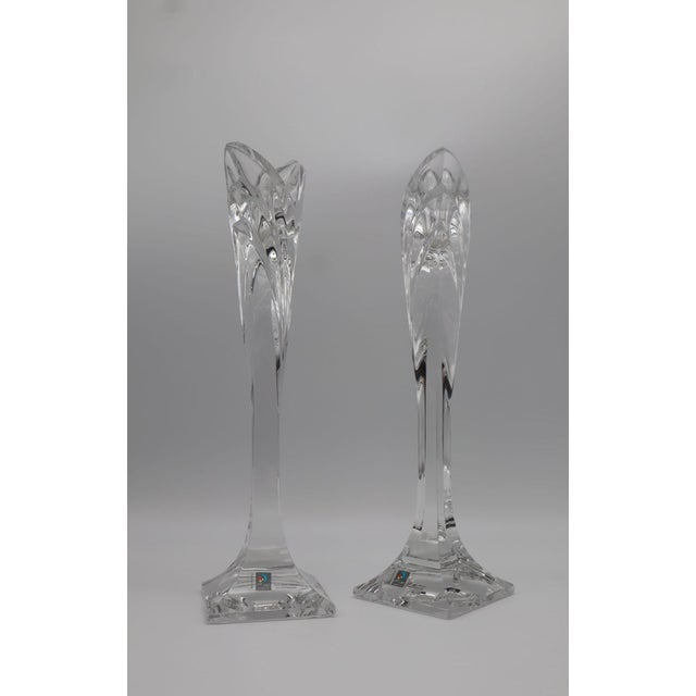 Mid-Century Modern Marc Aurel Crystal Candlesticks by Nachtmann, 1990s, in Very Good conditions. Designed 1980 to 1989...