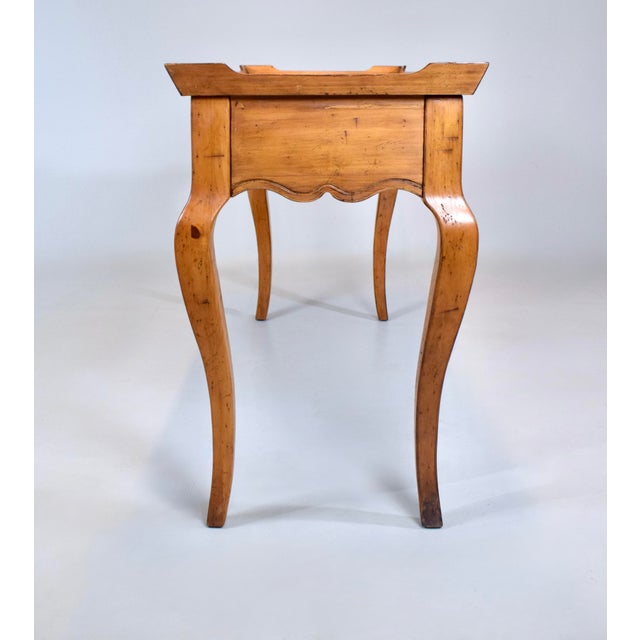 Vintage French Country Pine Writing Desk With Glass Top, 1990s, Usa For Sale In Philadelphia - Image 6 of 14