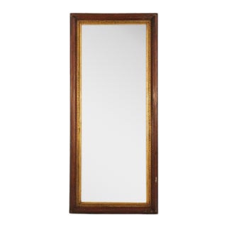 Oversized Antique Renaissance Revival Gilt Trimmed Walnut Mirror C1890 For Sale