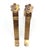 Vintage curtain rod brackets made of brass with a floral screw head. The original mounting screws are not available. Good...
