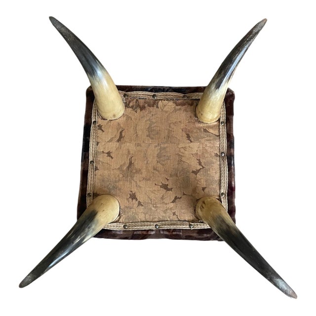 American Victorian Era Steer Horn Footstool c.1880 For Sale In San Francisco - Image 6 of 9