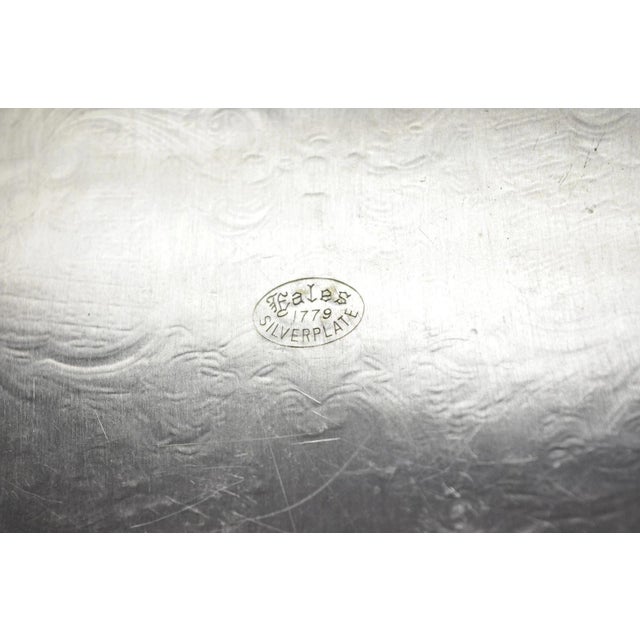 Vintage Eales Silver Plated Small Raised Gallery Oval Trinket Dish Bar Tray For Sale - Image 13 of 14