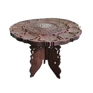 Carved Teak Coffee Table, 1970s